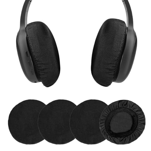 SULIUDAJI 4 Stück Dehnbare Waschbare Kopfhörer Überzug, Kopfhörer Schutz Für 6 Bis 8.5 cm Headset, Überzieher Gegen Schmutz (Schwarz)