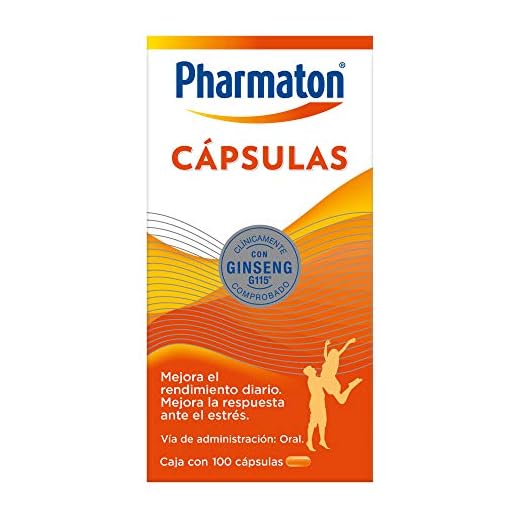 Pharmaton multivitamínico para adultos. Mejora el rendimiento diario. 100 cápsulas de 40 mg c/u