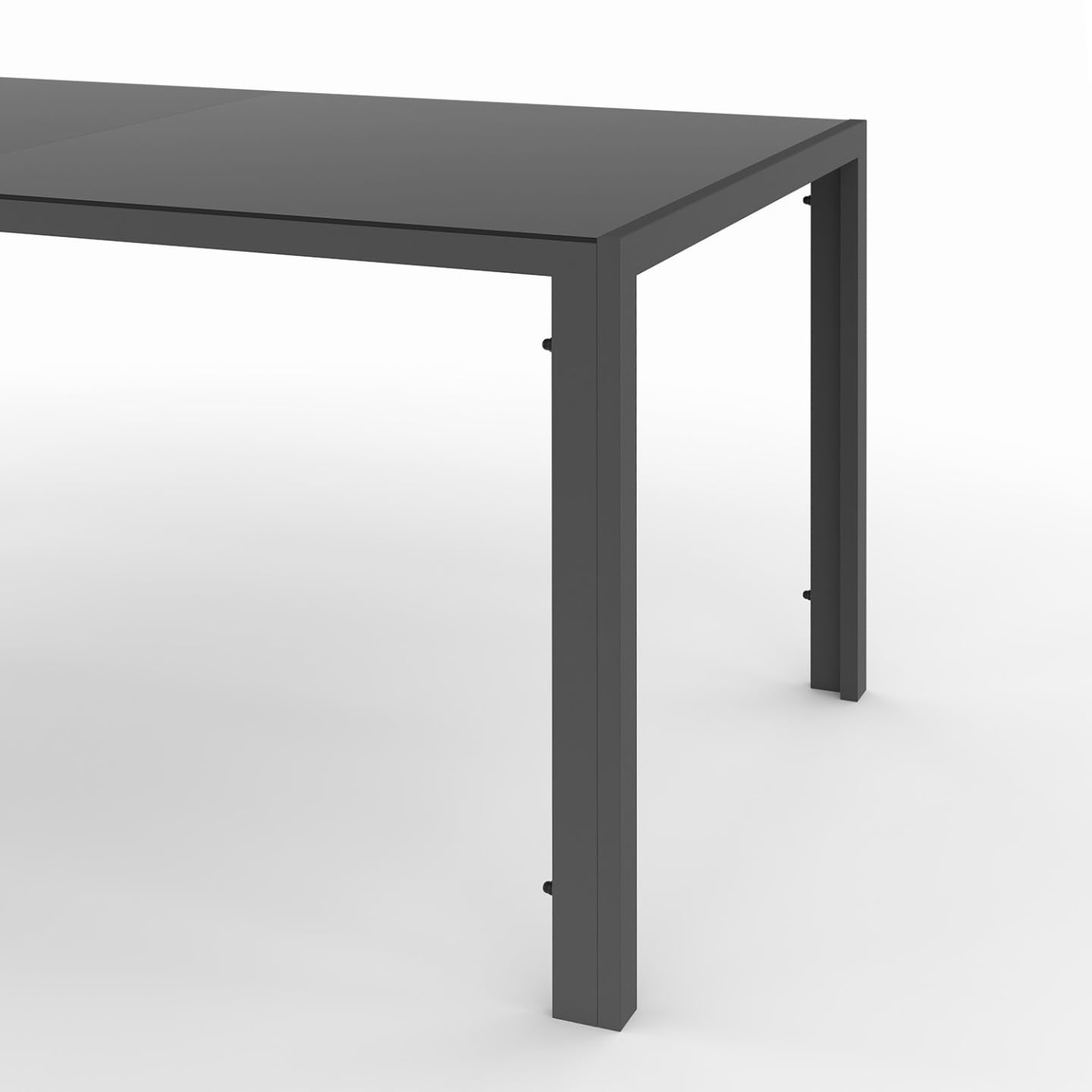 IDMarket - Salon de Jardin Madrid Table 150 CM et 6 chaises empilables Gris Anthracite