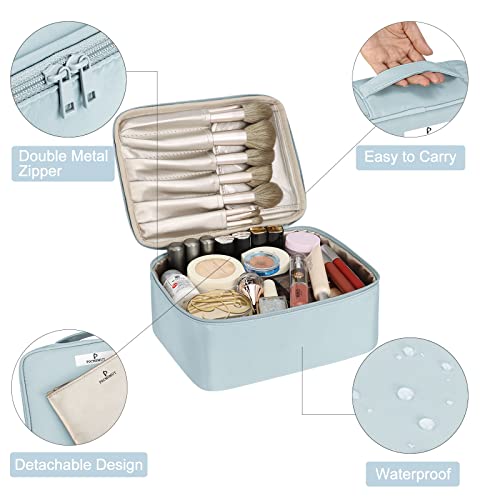 Pocmimut Makeup Bag Cosmetic Bag For Women Cosmetic Travel Makeup Bag Large Travel Toiletry Bag For Girls Make Up Bag Brush Bags Reusable Toiletry Bag(Blue) #TOP2