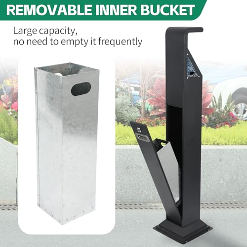 Caneca de basura vertical exterior acero inoxidable 46.5" miniatura 3