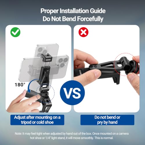 NEEWER GA010 Phone Tripod Mount, 65–90mm Adjustable Phone Clamp, photo 3 of 4