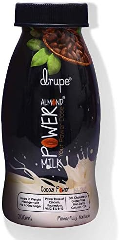 Drupe Cocoa Chocolate Almond Milk with Dates| Vegan| Pack of 6, 1200ml