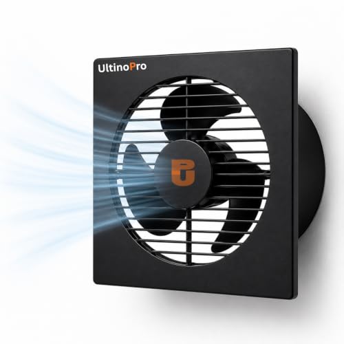 Image of 8 Inch Exhaust Fan for Kitchen, Bathroom, Office & Commercial Use | High Speed Ventilation Fan | Low Noise | Energy Efficient Motor | Rust Resistant Body | Easy Wall Mount (8 Inch Black)