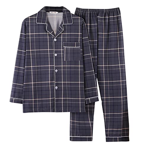vejtmcc Pijama de hombre largo de algodón para hombre,...