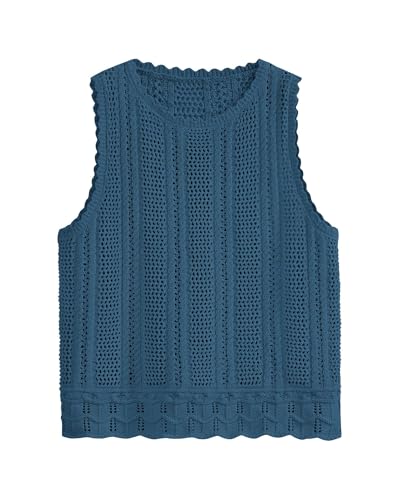 Image of KIRUNDO Beach Vacation Clothes for Women Spring Summer Crochet Sweater Vest Tank Tops Cover Ups Resort Cruise Outfits 2026