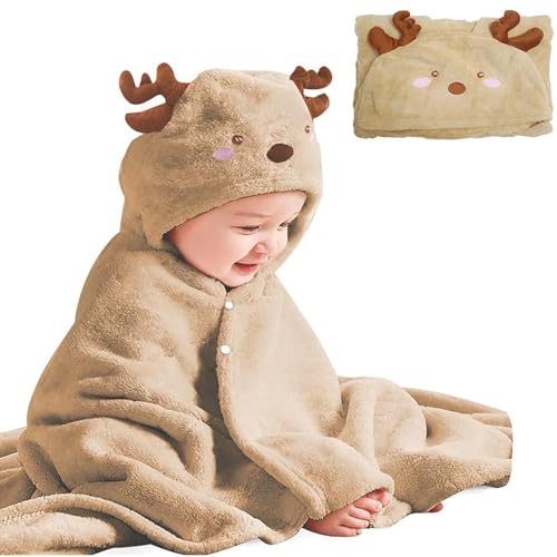 Shengruili Baby Handtuch Kapuze,70X140cm Kapuzenhandtuch Baby,Super Saugfähig Kleinkinder Badetücher,Badetuch Set,Badetücher Kapuzenhandtuch,Badetuch mit Kapuze