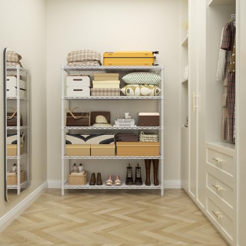 Image of Storage Shelves Heavy Duty, 45 inch W x 20 inch D x 72 inch H Garage Shelving Unit Loads 2000LBS, 5-Tier Adjustable Metal Utility Rack, Wire Shelf for Kitchen, Laundry Room, Pantry, Warehouse, Basement