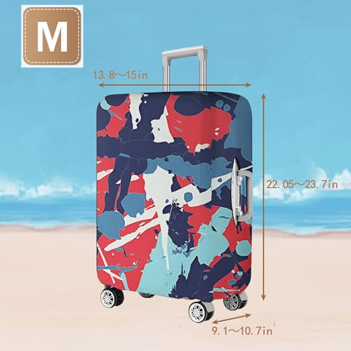 Travel Luggage Cover Thicker Spandex Suitcase Protector Elastic Washable Baggage Covers (M (for 23-24 inch luggage), Oilpaint)2