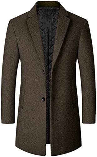 Men&#39;s Wool Coat Autumn Winter 40% Wool Men Thick Coats Turn Down Collar Male Fashion Wool Blend Jackets Outerwear Trench
