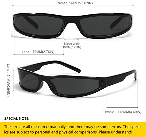 SHEEN KELLY Polarized Wrap Around Sunglasses For Men Women Outdoor Shades Eyewear Vintage Trendy Festival Rave Glasses - Image 5