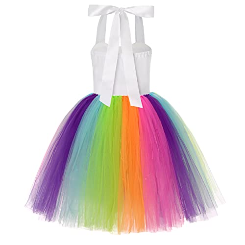Davsolly Unicorn Birthday Dress For Girls Rainbow Unicorn Costume 3-8Y For Halloween Christmas Cosplay Dress Up Party Gifts #TOP2