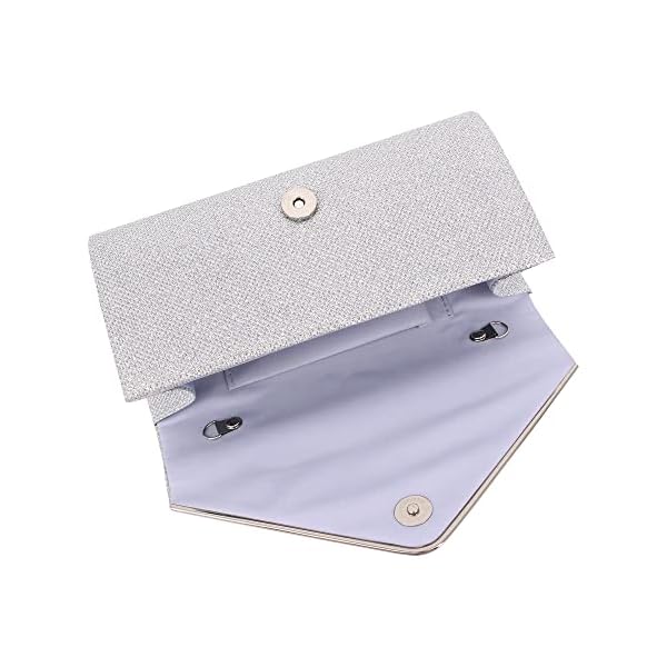Naimo Flap Dazzling Clutch Bag Evening Bag with Detachable Chain - Image 5