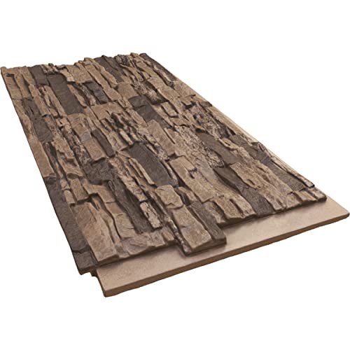 Ekena Millwork 45 3/4\"W x 24 1/2\"H x 1 1/4\"D Canyon Ridge Stacked Stone, StoneWall Faux Stone Siding Panel, Smokey Ridge - Thumbnail 6