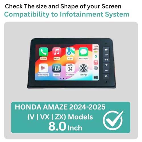 Image of Wisely Pack 2 - Screen Guard for HONDA AMAZE (2024-26+) V, VX & ZX 8-Inch Display Car Infotainment GPS System Protector - Stereo Accessories - Touch Responsive - HD Clear, Easy Installation