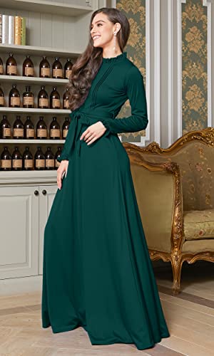 Image of KOH KOH Womens Long Sleeve Elegant Pockets Fall Winter Evening Maxi Dress