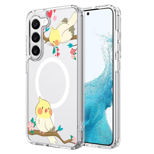 Coque Samsung S23 MagSafe transparente oiseaux protégeant des chocs