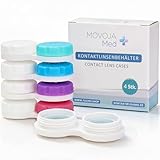 Movoja-MED Kontaktlinsenbehälter 4 STÜCK I Auslaufsicher & Keimfrei I Für Weiche...
