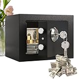 Stahltresor mit Münzschlitz, feuerfeste Geldkassette für Wertsachen, Schmuck, Wohnungen, Zuhause,...