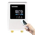 ECOTINYMACH Tankless Water Heater Electric 220V, 3500W Instant Water Heater Under Sink, Conversion Between Fahrenheit and Celsius, Remote Control