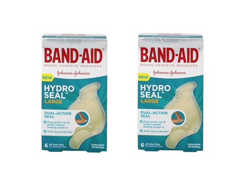Band-AID Adhesive Bandages Large Hydro Seal Hydrocolloid Gel Strips, Seal to Heal, 1.7x2.7 in, 6 CT (Pack of 2)