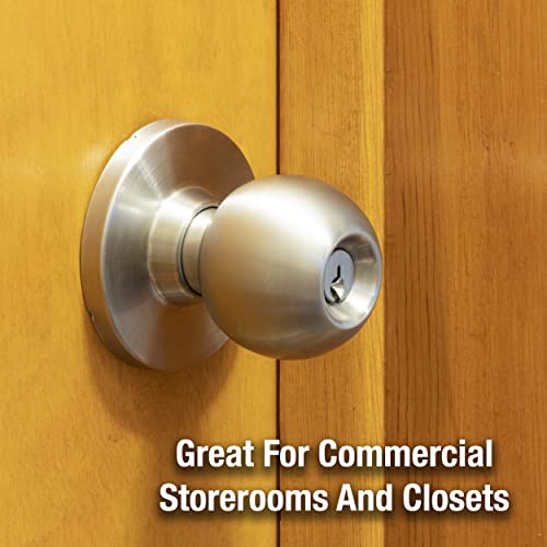 Master Lock BLC0232DKA4 Storeroom Cylindrical Ball Knob, Commercial Grade 2, Brushed Chrome Finish by Master Lock - Image 3