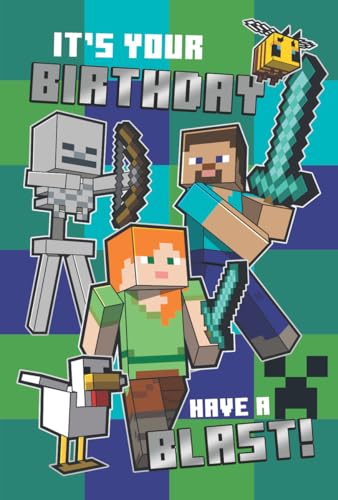 MINECRAFT BIRTHDAY CARD WITH STICKERS MINECRAFT CARD FOR MINE CRAFT LOVERS FOR HIM HER SISTER BROTHER COUSIN