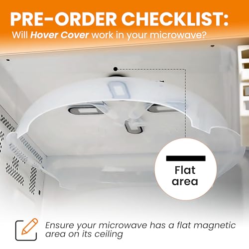 Hover Cover Magnetic Splatter Cover, 12-Inch Clear BPA-Free Food Lid, Vented Plate Guard with Steam Vents, Anti-Splash Microwave Lid, Dishwasher Safe, Space-Saving Magnetic Storage - Onyx Black - Thumbnail 3