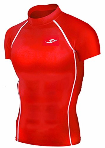 JustOneStyle New Take Five Base Layer Mens Compression Skin Tights 036 Red Sports Top