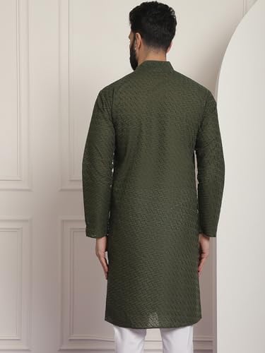 Image of SOJANYA Men's Silk Blend Regular Fit Casual (Since 1958 Woven Design Kurta with Churidar & Embroidered Nehru Jacket