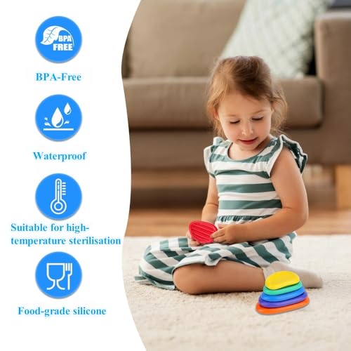 Alfven Fidget Toys Pierre Sensorielle, 6 Pièces Jouets sensoriels Anti-Stress en Pierre Pierre Sensorielle Anti-Stress Silicone pour Enfant et Adulte – vue 3