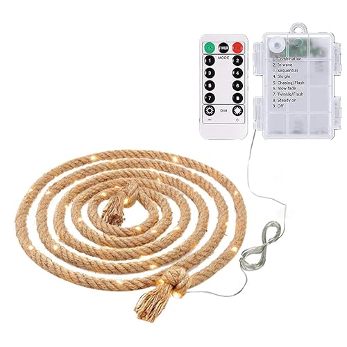 Guirlande lumineuse en jute 10m éclairage extérieur terrasse et chambre