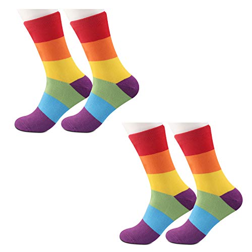 Chaussettes arc-en-ciel Gay Pride lot de 2 chaussettes rayées LGBTQ femmes