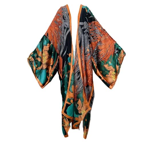 Summer Silk Feeling Women Bikini Sweet kimono Cardigan Stitch Cocktail sexcy Boho African Holiday Batwing SleeveRobe Kaftan
