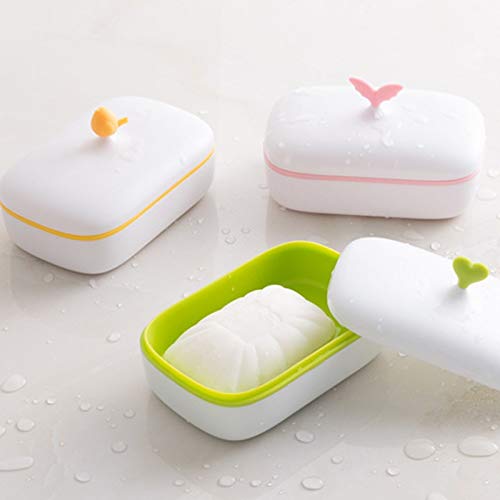 RTHGTFFZ Jabonera Baño La Caja de jabón se Puede Colocar en la Caja de Drenaje del Fregadero en la Cocina y el baño, la Caja de jabón está Hecha de PP y Tiene una Tapa. (Color : Green)
