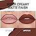 Kaely Dark Brown Gradient Matte Lipstick Lip Liner Pencil for Women, 2-in-1 Flawless Contour Gradual Ombre Effect Lipliners Pencil Lip Gloss Makeup Waterproof, labiales mate 24 horas originales, 15