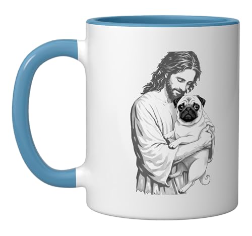 Jesus Holding Puppy Lovers Dogs Graphic Ceramic Mug