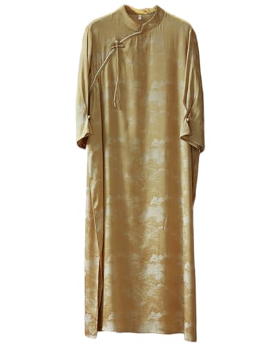 Women Modern Cheongsam Maxi Dress Evening Short Sleeve Dress Floral