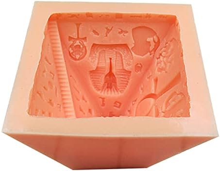 Yeahii 3D Egyptian Pyramid Silicone Candle Mold Handmade Fondant Plaster Mould for DIY Soap Chocolate Ice Cream Molds Dessert