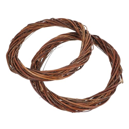 MAGICLULU 2 Pezzi Di Ghirlanda Decorativa Circolare in Rattan Fatta A Mano Da 30 Cm Con Ventaglio Di Salice Accessorio Per Ghirlanda Per La Casa