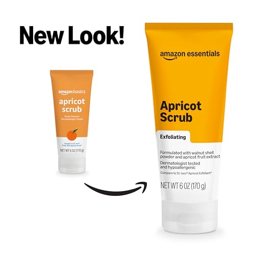 Image of Amazon Essentials Exfoliating Apricot Face Scrub, Facial Cleanser, 6 Fluid Ounce