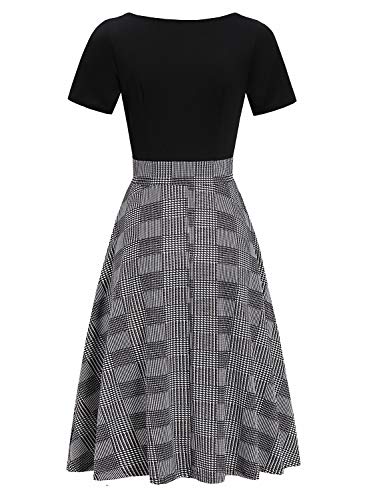 Women's Elegant Vintage Cotton Casual Floral Print Work Party Peter Pan Collar A-Line Dress with Pockets 978 - Image 4