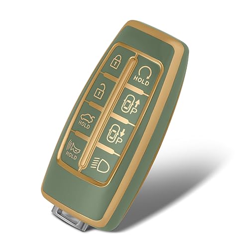 Protège clé Hyundai Genesis GV90 | Coque TPU vert élégant auto