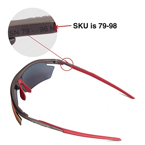 Walleva Replacement Lenses For Rudy Project Rydon Sunglasses - Multiple Options (Fire Red Mirror Coated - Polarized) #TOP5