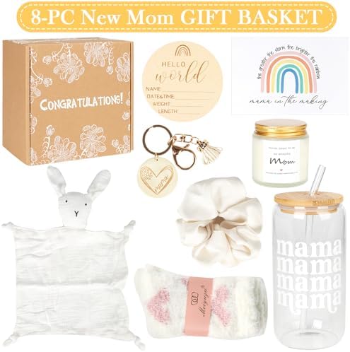 New Mom Gifts Box, Pregnancy Gifts for Expecting Mom, Postpartum Gifts for First Time Moms, Cool Gifts for New Mom After Birth, New Mom Care Package After Baby