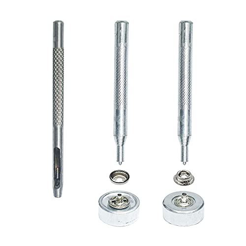 70 Sets 15mm 5/8" Heavy Duty Snap Fasteners Kit, Metal Snaps for Leather Crafts Sewing Repair Clothing Button Kit with Snap Installation Tool