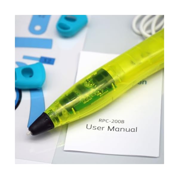 LIHUACHEN Lot de stylos 3D pour enfants avec filament PLA 24 couleurs, stylo d'impression 3D avec bouton de contrôle du capteur de lumière, câble USB, protège-doigts, pochoirs et support de dessin – Image 3