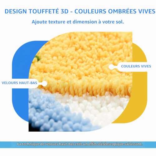 Dermalyx Tapis de Bain à Carreaux Citron, Joli Tapis de Salle de Bain en Microfibre Douce, antidérapant, Lavable et Absorbant, Descente de Bain pour Salle de Bain ou buanderie 50x76 cm – vue 4