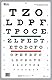 SNELLEN TRANSLUCENT EYE CHART MIT ROTEN/GRÜNEN BALKEN, SEHSCHÄRFE TEST 6M / 20FT