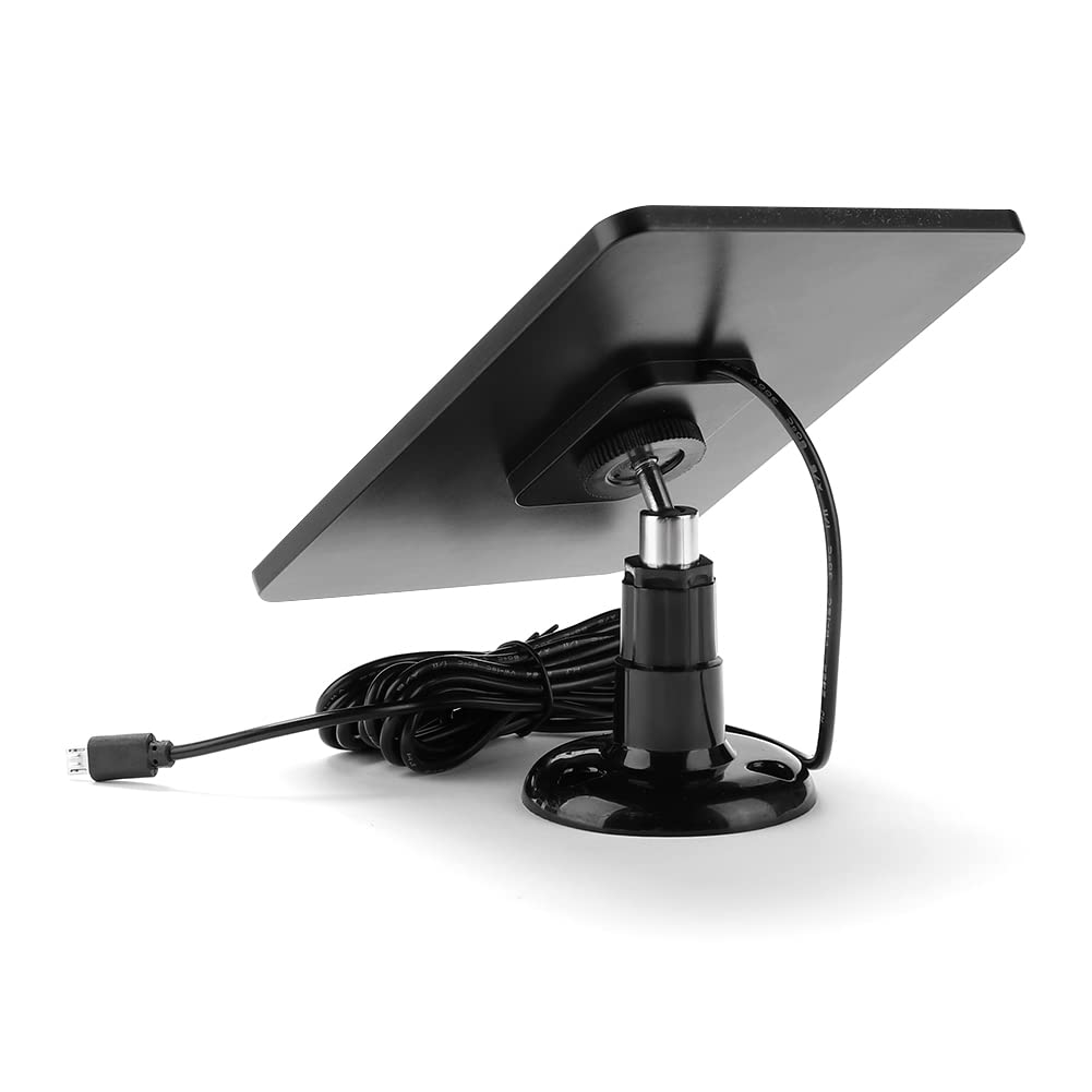 Panele słoneczne, Przenośny monokrystaliczny zasilacz IPX6 z mikroładowaniem 5 V do małego systemu oświetlenia domowego, nadzoru kamer zewnętrznych(Black)